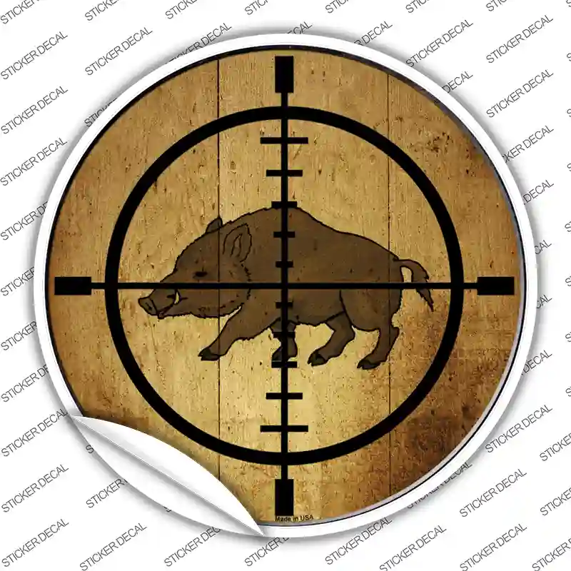 Boar Hunter Novelty Circle Sticker Decal