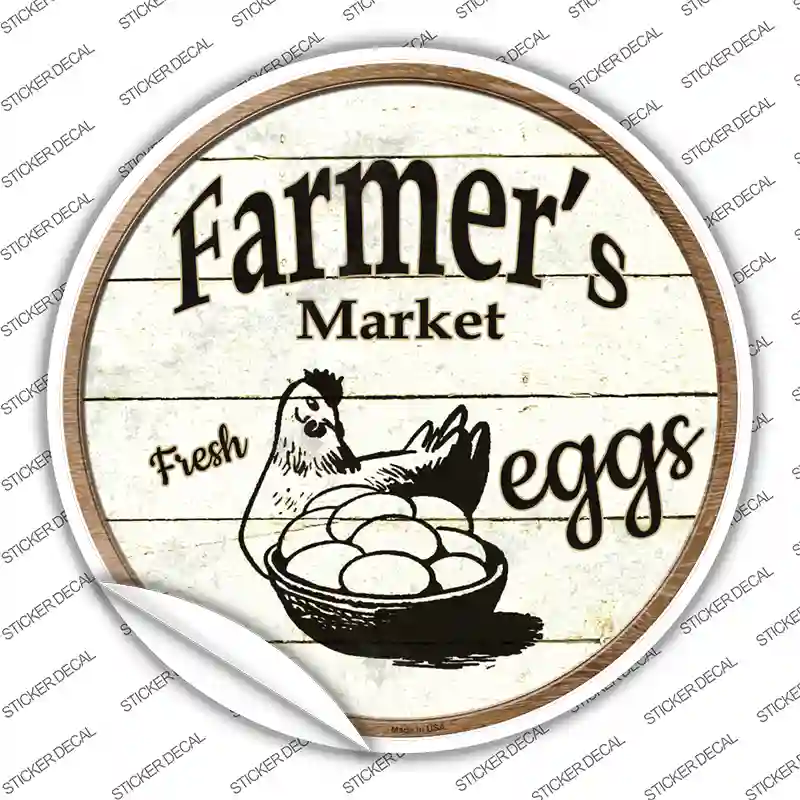 Farmers Market Eggs Novelty Circle Sticker Decal
