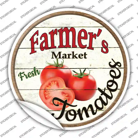 Farmers Market Tomatoes Novelty Circle Sticker Decal
