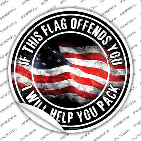 This Flag Offends You Novelty Circle Sticker Decal
