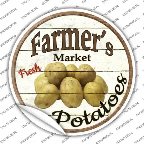 Farmers Market Potatoes Novelty Circle Sticker Decal