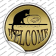 Welcome With Cat Novelty Circle Sticker Decal