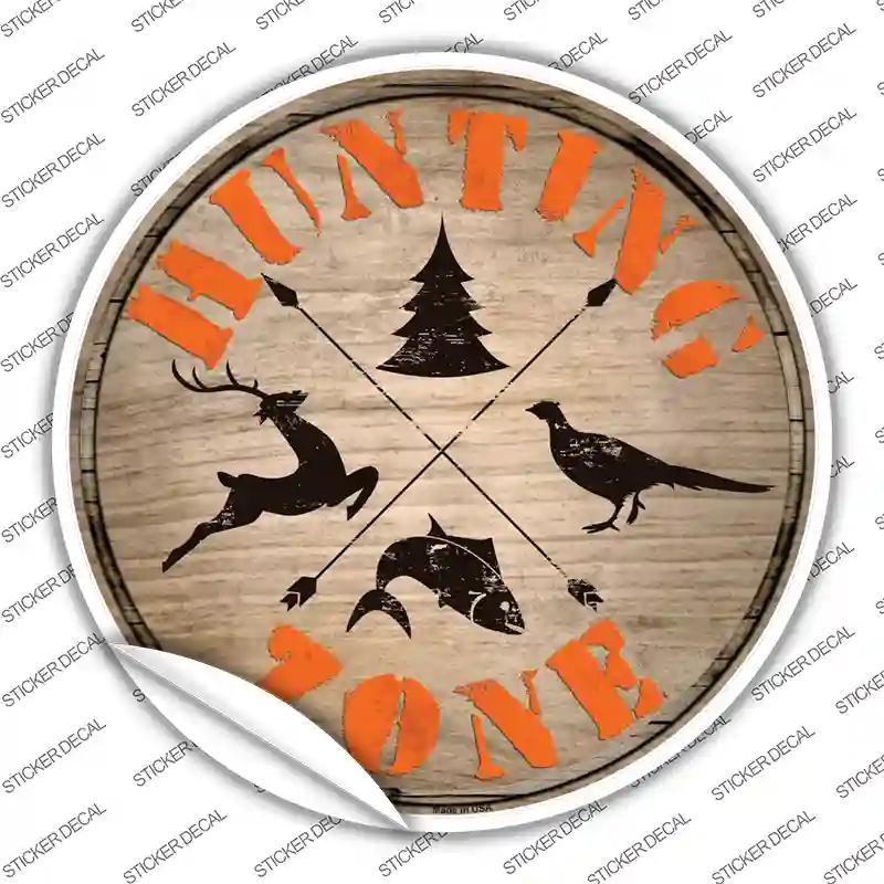 Hunting Zone Novelty Circle Sticker Decal