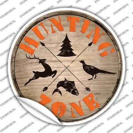Hunting Zone Novelty Circle Sticker Decal