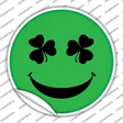 Shamrock Smiling Face Novelty Circle Sticker Decal