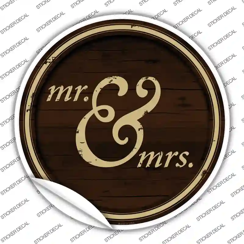 Mr And Mrs Novelty Circle Sticker Decal