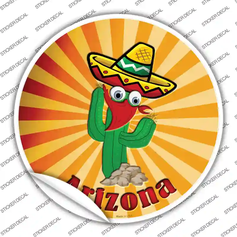 Cactus Arizona Novelty Circle Sticker Decal