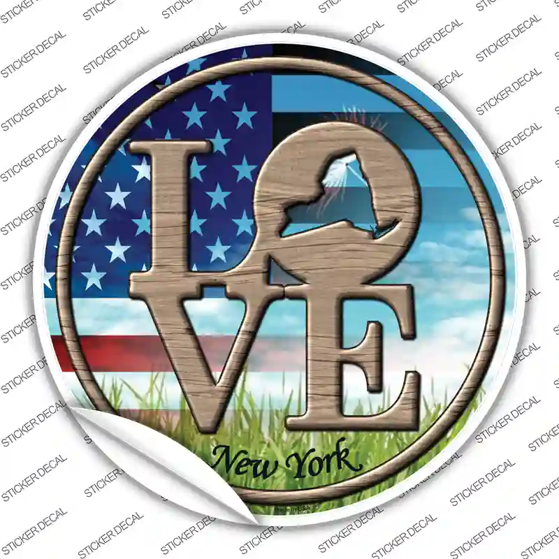Love New York Novelty Circle Sticker Decal