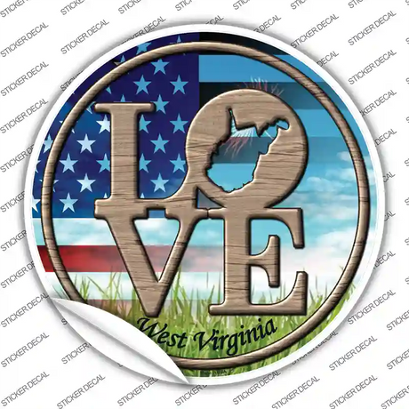 Love West Virginia Novelty Circle Sticker Decal