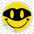 Masked Smile Novelty Circle Sticker Decal