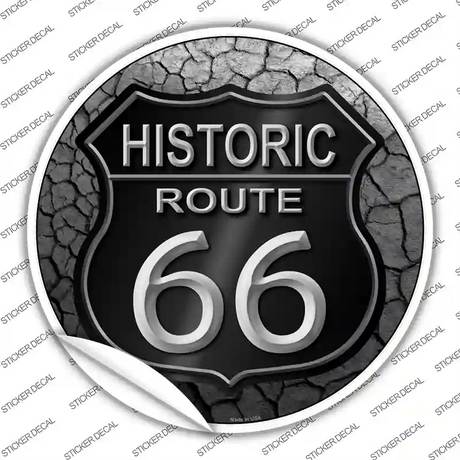 Historic Route 66 Novelty Circle Sticker Decal