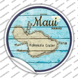 Maui Hawaii Map Novelty Circle Sticker Decal