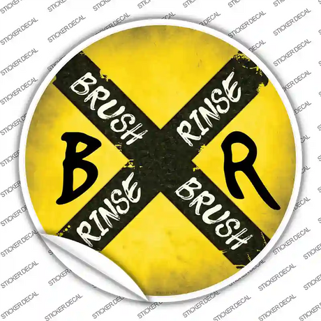 Brush and Rinse Novelty Circle Sticker Decal