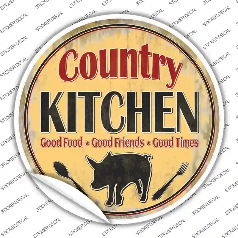 Country Kitchen Novelty Circle Sticker Decal