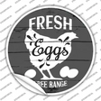 Fresh Eggs Free Range Novelty Circle Sticker Decal