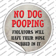 No Dog Pooping Novelty Circle Sticker Decal