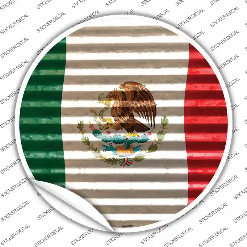 Mexico Flag Novelty Circle Sticker Decal