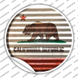 California Flag Corrugated Novelty Circle Sticker Decal