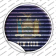 New York Flag Corrugated Novelty Circle Sticker Decal