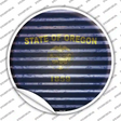 Oregon Flag Corrugated Novelty Circle Sticker Decal