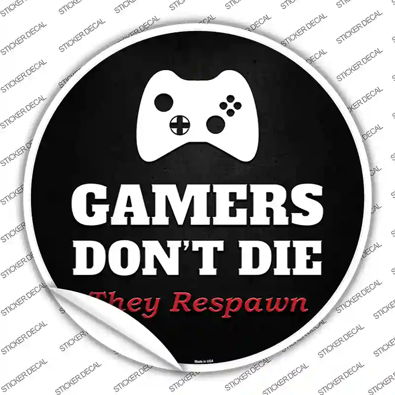 XBOX Gamers Dont Die Novelty Circle Sticker Decal