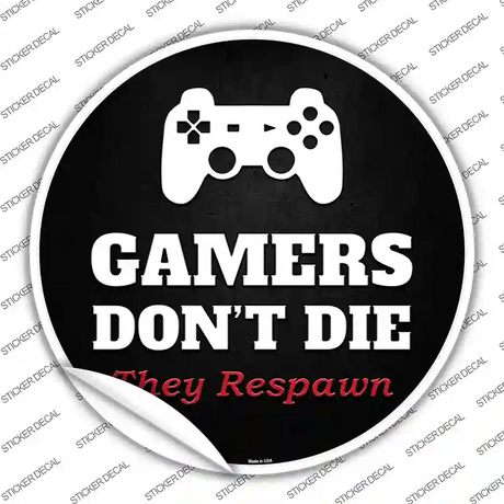 PlayStation Gamers Dont Die Novelty Circle Sticker Decal