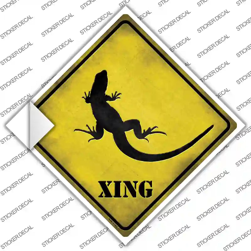 Lizard Xing Novelty Diamond Sticker Decal