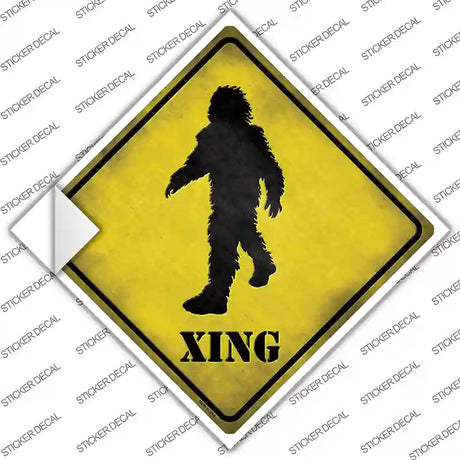 Bigfoot Xing Novelty Diamond Sticker Decal