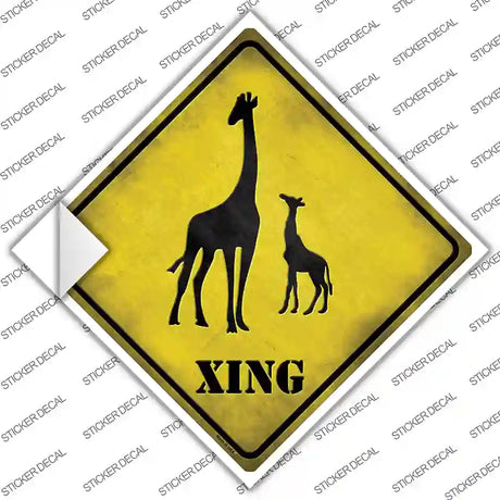 Giraffe Xing Novelty Diamond Sticker Decal