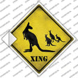 Kangaroo Xing Novelty Diamond Sticker Decal