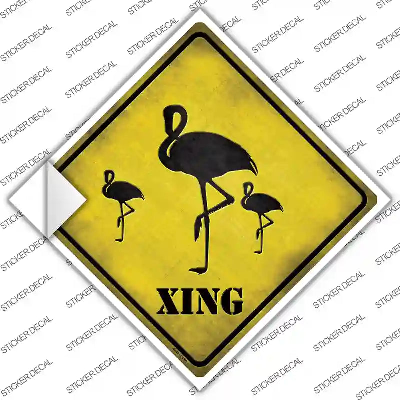 Flamingos Xing Novelty Diamond Sticker Decal
