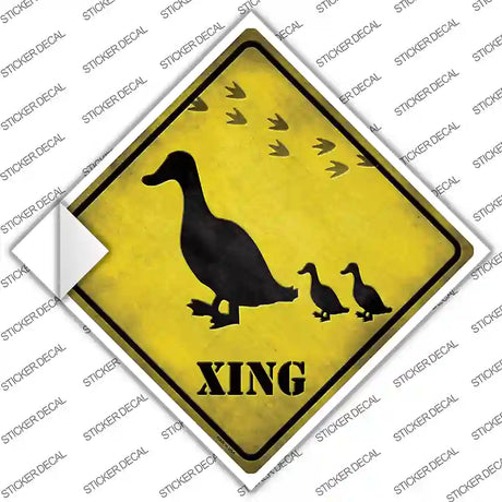 Ducks Xing Novelty Diamond Sticker Decal
