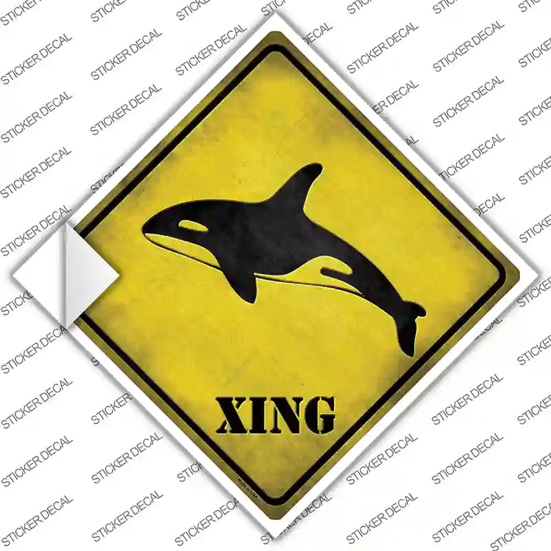 Orca Xing Novelty Diamond Sticker Decal