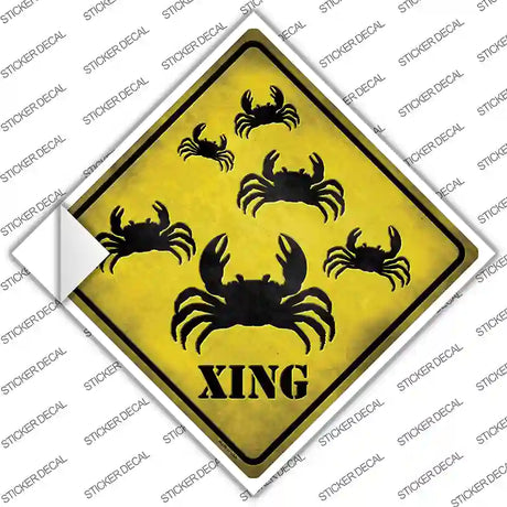 Crab Xing Novelty Diamond Sticker Decal