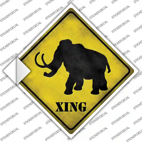 Mammoth Xing Novelty Diamond Sticker Decal
