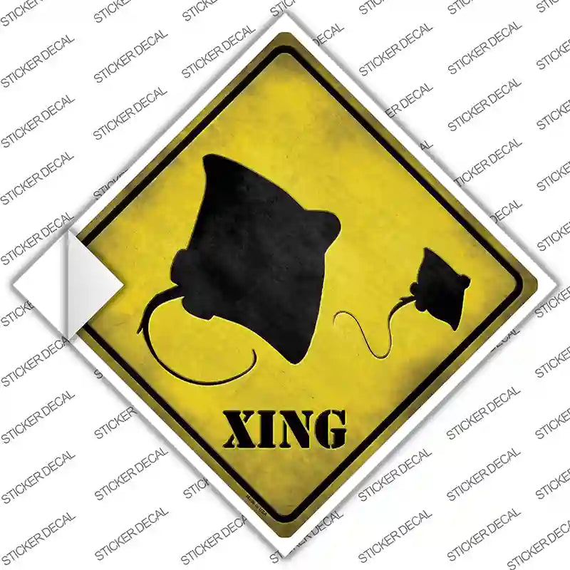 Stingray Xing Novelty Diamond Sticker Decal