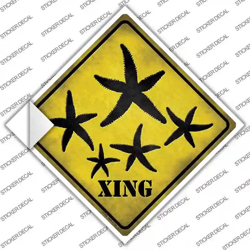 Starfish Xing Novelty Diamond Sticker Decal