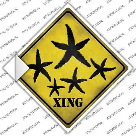 Starfish Xing Novelty Diamond Sticker Decal
