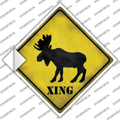 Moose Xing Novelty Diamond Sticker Decal