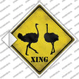 Ostrich Xing Novelty Diamond Sticker Decal