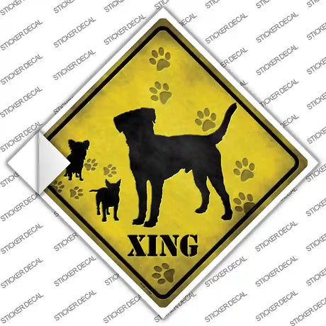 Dogs Xing Novelty Diamond Sticker Decal