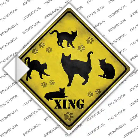 Cats Xing Novelty Diamond Sticker Decal