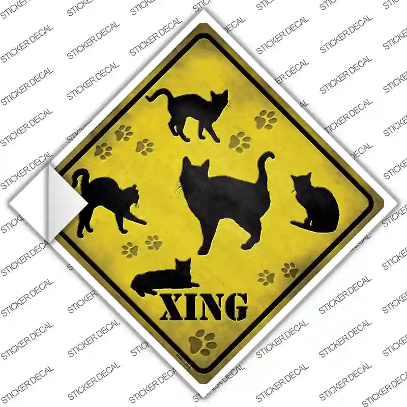 Cats Xing Novelty Diamond Sticker Decal