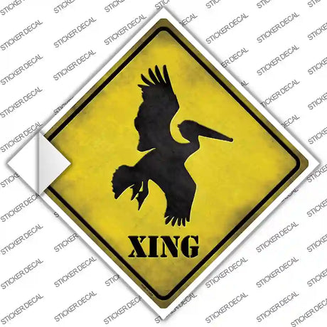 Pelican Xing Novelty Diamond Sticker Decal