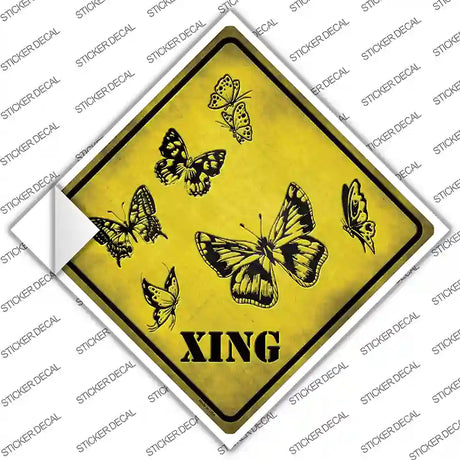 Butterflies Xing Novelty Diamond Sticker Decal