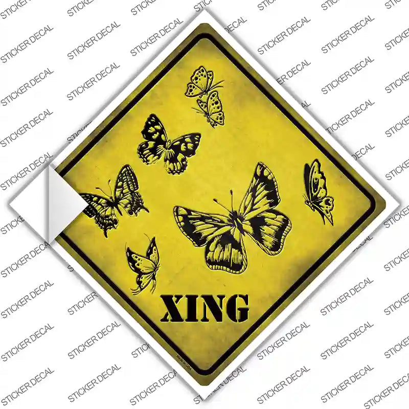 Butterflies Xing Novelty Diamond Sticker Decal