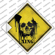 Bleeding Skull Xing Novelty Diamond Sticker Decal