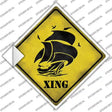 Sailboat Xing Novelty Diamond Sticker Decal