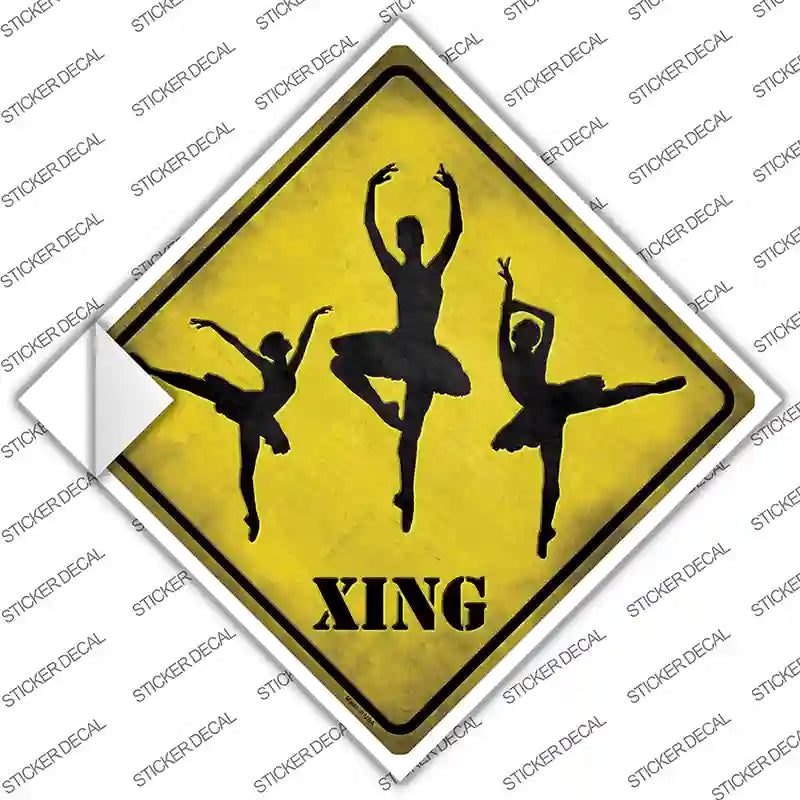 Ballerina Xing Novelty Diamond Sticker Decal