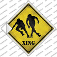 Rollerskaters Xing Novelty Diamond Sticker Decal